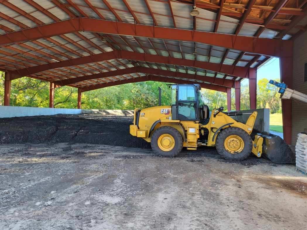 A biosolids storage building